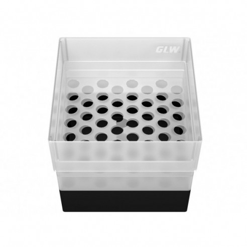 GLW-Box PP black, 130 x 130 x 125 mm, for 52 tubes 13 mm