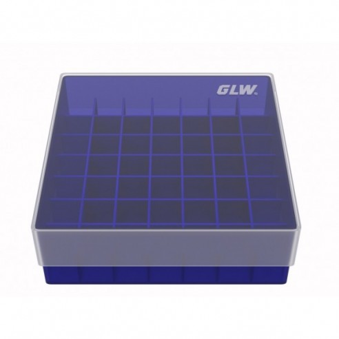 GLW-Box PP blue, 130 x 130 x 45 mm, for 7 x 7 tubes