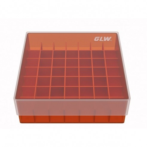 GLW-Box PP red, 130 x 130 x 45 mm, for 7 x 7 tubes