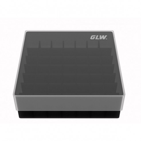 GLW-Box PP black, 130 x 130 x 45 mm, for 7 x 7 tubes