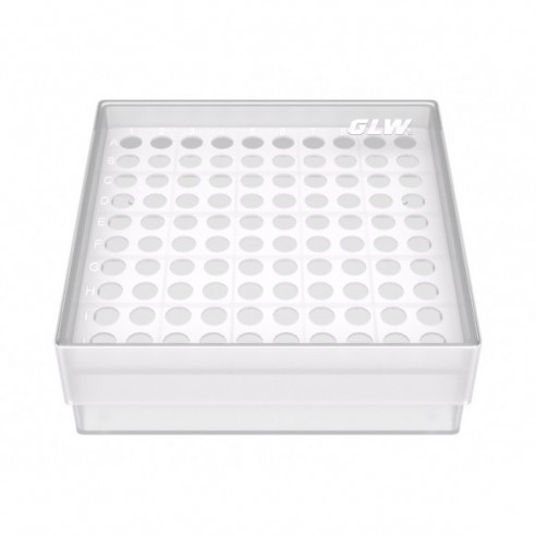 GLW-Box PP natural, 130 x 130 x 45 mm, for 10 x 10 tubes