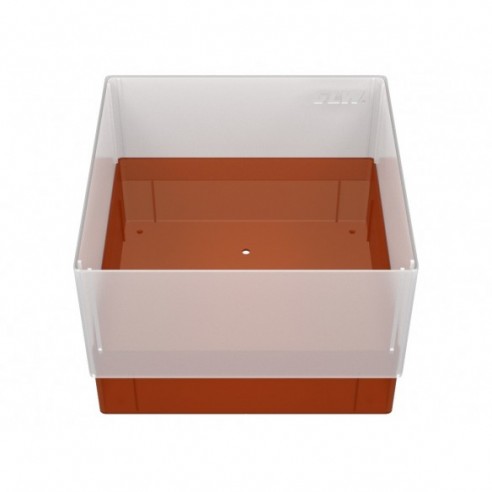 GLW-Box PP red, 130 x 130 x 90 mm, w/o divider